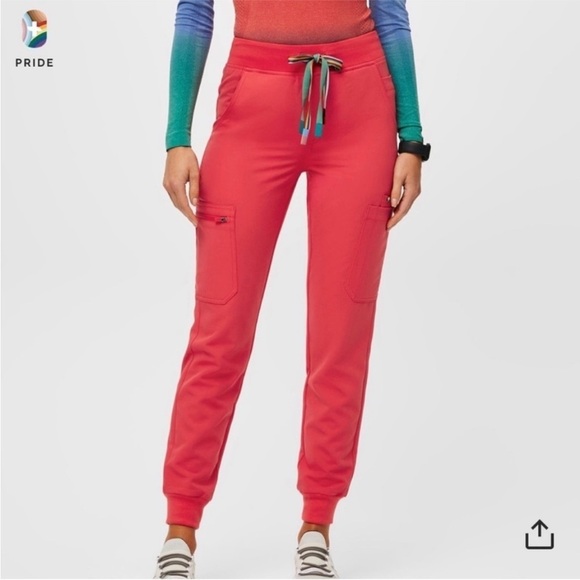 Figs Pants - Figs Hibiscus Pride High Waisted Zamola Joggers Scrub Pants Size 4XL NWT